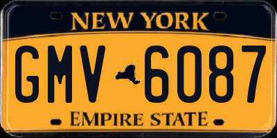 NY license plate GMV6087