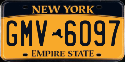 NY license plate GMV6097