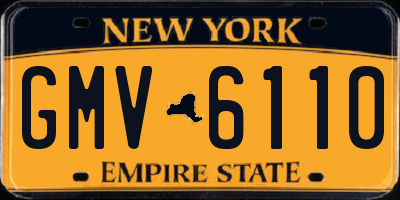 NY license plate GMV6110