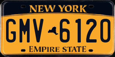 NY license plate GMV6120