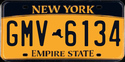 NY license plate GMV6134