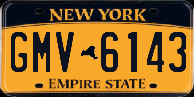 NY license plate GMV6143