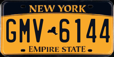 NY license plate GMV6144