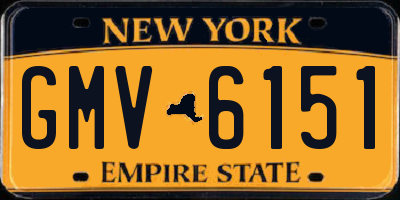 NY license plate GMV6151