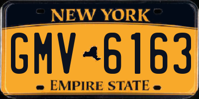 NY license plate GMV6163