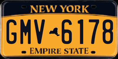 NY license plate GMV6178