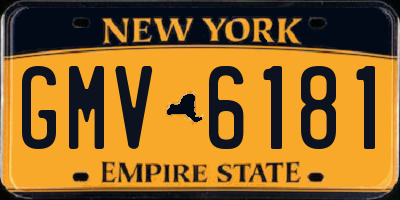 NY license plate GMV6181