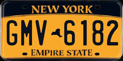 NY license plate GMV6182