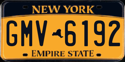 NY license plate GMV6192