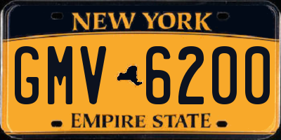 NY license plate GMV6200