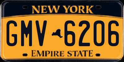 NY license plate GMV6206