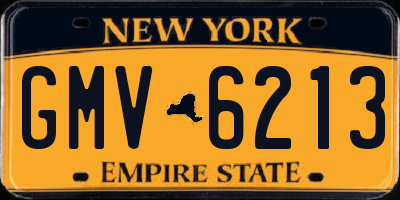 NY license plate GMV6213