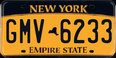NY license plate GMV6233