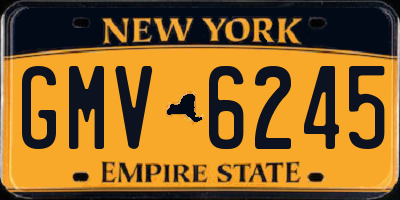 NY license plate GMV6245