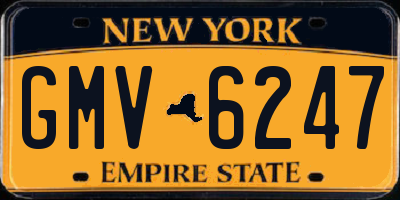 NY license plate GMV6247