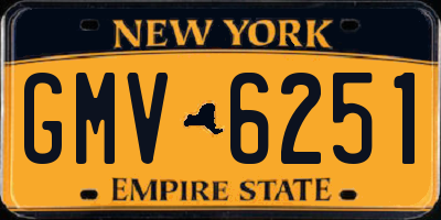 NY license plate GMV6251