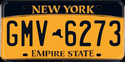 NY license plate GMV6273