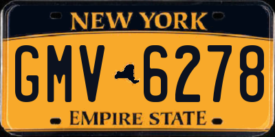 NY license plate GMV6278