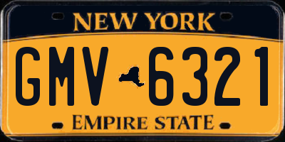 NY license plate GMV6321