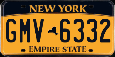 NY license plate GMV6332