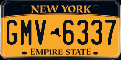 NY license plate GMV6337