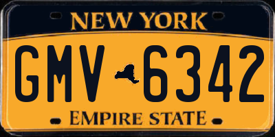 NY license plate GMV6342