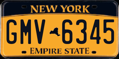 NY license plate GMV6345