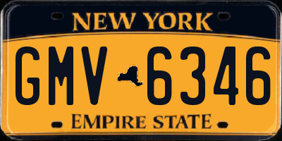 NY license plate GMV6346