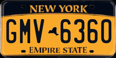 NY license plate GMV6360