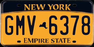 NY license plate GMV6378