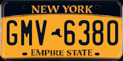 NY license plate GMV6380
