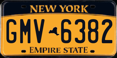 NY license plate GMV6382
