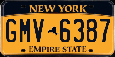 NY license plate GMV6387