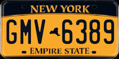 NY license plate GMV6389