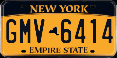 NY license plate GMV6414