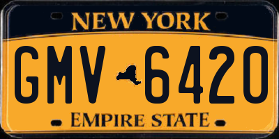 NY license plate GMV6420