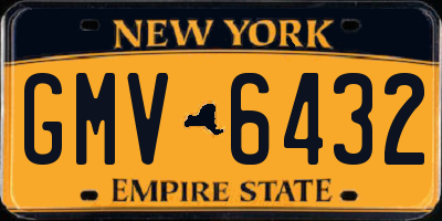 NY license plate GMV6432