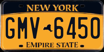 NY license plate GMV6450