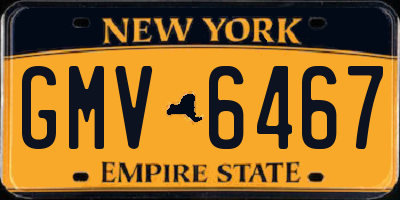 NY license plate GMV6467