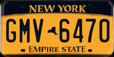 NY license plate GMV6470