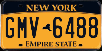 NY license plate GMV6488