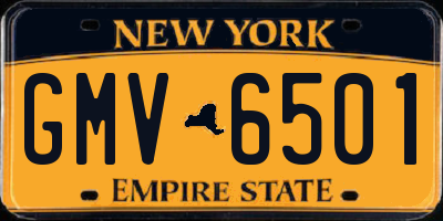 NY license plate GMV6501