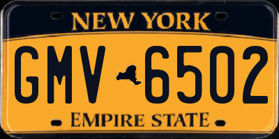 NY license plate GMV6502