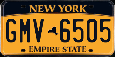NY license plate GMV6505