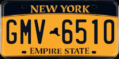 NY license plate GMV6510