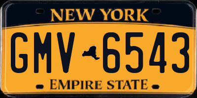 NY license plate GMV6543