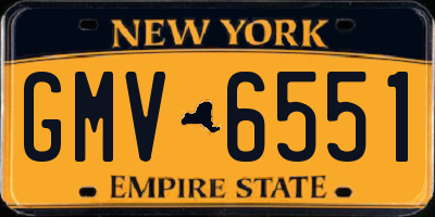NY license plate GMV6551