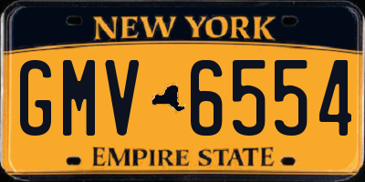 NY license plate GMV6554