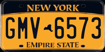 NY license plate GMV6573