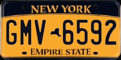 NY license plate GMV6592